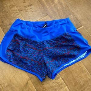 nike blue leopard print athletic shorts